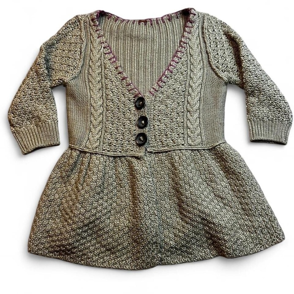 Free People Olive Green Woolen Button Cardigan‎ Sweater Women's small